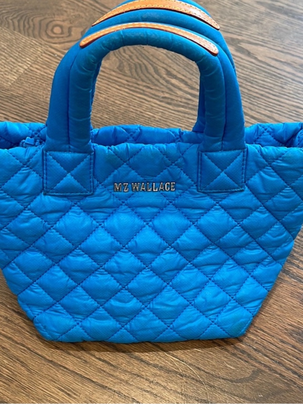 MZ Wallace Bright Blue Quilted Mini Tote